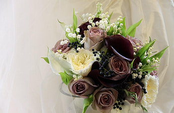 Flowers, Roses, Lily Of The Valley, Bouquet, Berry, Composition HD wallpaper