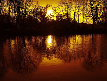 Landscape, Rivers, Sunset HD wallpaper