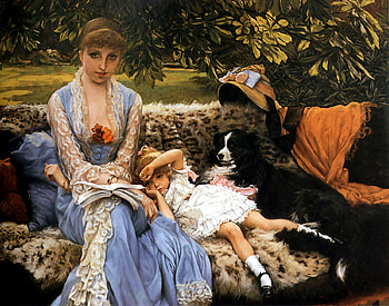 Quiet, little girl, art, James Tissot, beautiful, illustration, Tissot, artwork, lady, Old Master, painting, portrait HD wallpaper