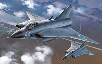 Saab 35 Draken, Swedish Air Force, Swedish fighters, Sweden, painted aircraft, J 35D Draken, Sweden military aircraft HD wallpaper