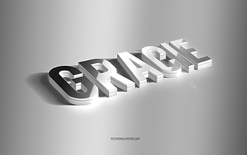 Gracie, silver 3d art, gray background, with names, Gracie name, Gracie greeting card, 3d art, with Gracie name HD wallpaper