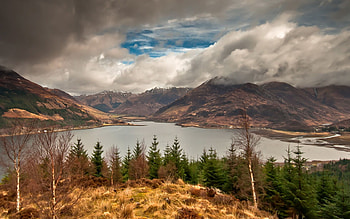 Nature, Sky, Mountains, Autumn, Clouds, Lumen, Lake, Mainly Cloudy, Overcast, Ate, Opening HD wallpaper