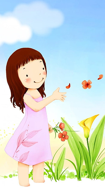 Cute For Girls, Children, Summer, Happy Girl HD phone wallpaper