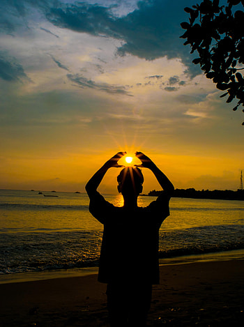 Nature, Sunset, Sea, Sun, Shore, Bank, Silhouette, Surf HD phone wallpaper