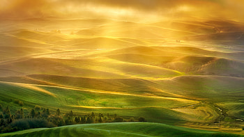 Golden Dawn Over Rolling Hills – Stunning Nature Landscape, nature, landscape HD wallpaper