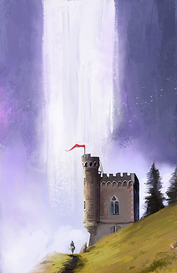 Art, Lock, Waterfall, Wanderer HD phone wallpaper