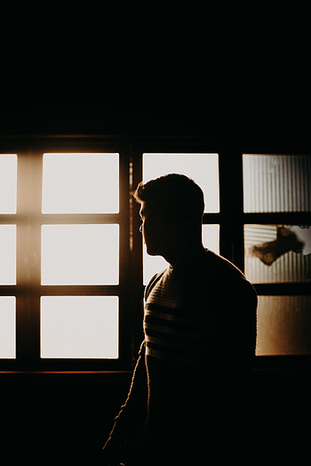 Dark, Shine, Light, Silhouette, Window, Man HD phone wallpaper