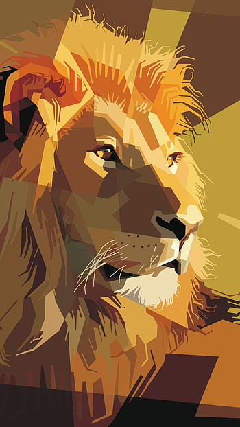 Artistice Lion, geometry, lion, Animal, artistic HD phone wallpaper