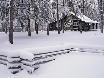 Landscape, Winter, Houses, Trees HD wallpaper