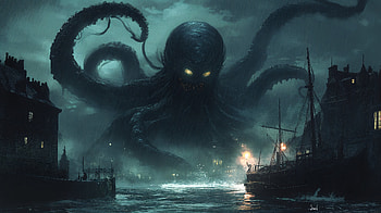 Dark Lovecraftian Horror: Ultra, dark, horror, octopus, monster HD wallpaper