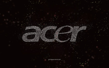 Acer glitter logo, , black background, Acer logo, white glitter art, Acer, creative art, Acer white glitter logo HD wallpaper