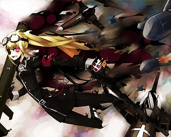 anime, ciel, black, weapon, red eyes, girl, yelow hair HD wallpaper