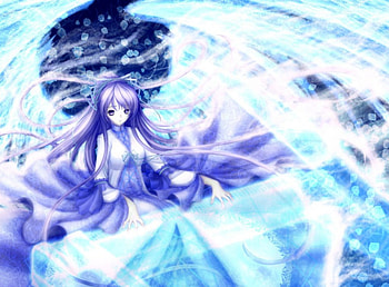 Anime, blue, sparks, cute, girl HD wallpaper