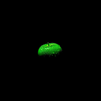 Green apple, minimal, dark HD phone wallpaper