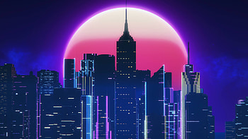 from the world with the pink moon, asteroid, pink, moon, city HD wallpaper