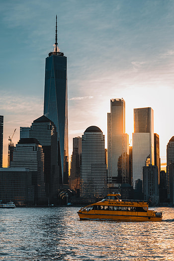 Cities, Water, City, Building, Boat, New York HD phone wallpaper