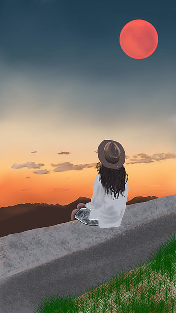 Sunset Girl, broken, Peace, women HD phone wallpaper