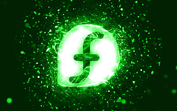 Fedora green logo, , green neon lights, creative, green abstract background, Fedora logo, Linux, Fedora HD wallpaper
