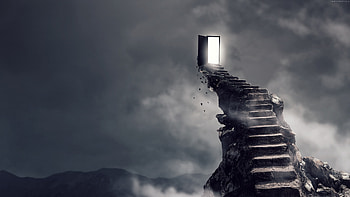 Surrealism Dark Hell Stairs HD wallpaper