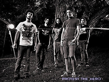 Protest The Hero In Black and White, headless bass, double bass, arif, rody, protest the hero, tim, pth HD wallpaper