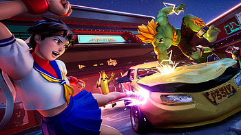 Street Fighter's Blanka and Sakura Fortnite HD wallpaper