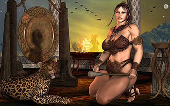 Keeper of the Gong, daz3d, fantasy, warrior, female HD wallpaper
