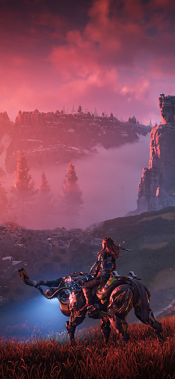Aloy , Stunning scenery, Game art, Landscape gaming HD phone wallpaper