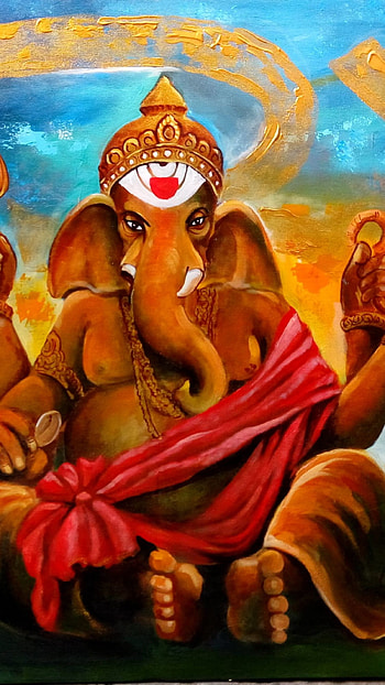 Ganpati , Lord Ganesh, painting HD phone wallpaper