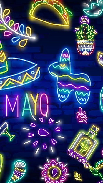 Cinco De Mayo, Neon, Background HD phone wallpaper
