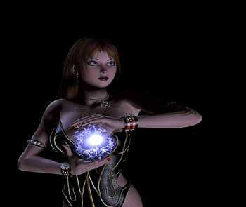 Woman, magic, fantasy, 3d HD wallpaper