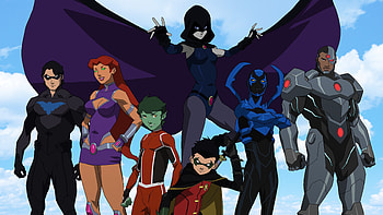 Starfire (Dc Comics), Justice League Vs Teen Titans, Dick Grayson, Movie, Beast Boy, Blue Beetle (Dc Comics), Cyborg (Dc Comics), Damian Wayne, Garfield Logan, Jaime Reyes, Nightwing, Raven (Dc Comics), Robin (Dc Comics), Teen Titans HD wallpaper