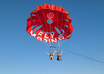 Algarve water sports, Aquatic adventure, Parasailing in Albufeira, Exciting water activity HD wallpaper