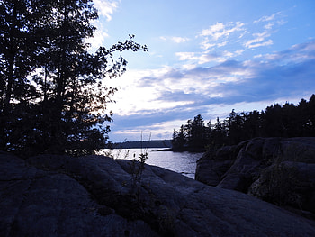 Lake Of Silhouette's, Silhouettes, graphy, Rocks, Eels Lake, Nature, Clouds, Sky HD wallpaper