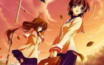 Feel the Wind, furukawa, nagisa, uniform, clannad, fuuko, anime, key, game, school, ibuki HD wallpaper