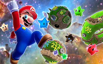SUPER JUMP MARIO!!!!!!, space, stars, mario super galaxy, mario HD wallpaper
