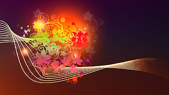 abstrack flower, abstract, light, wave, flower HD wallpaper