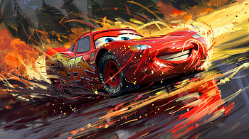 Lightning McQueen - Dynamic Cars Movie Art, movie, Cars (Pixar), Lightning McQueen HD wallpaper