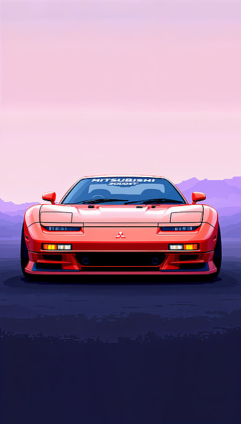 Mitsubishi Classic Red Car , sports car HD phone wallpaper
