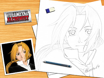 Drawing, anime, edward elric, fma, cool, full metal alchemist HD wallpaper