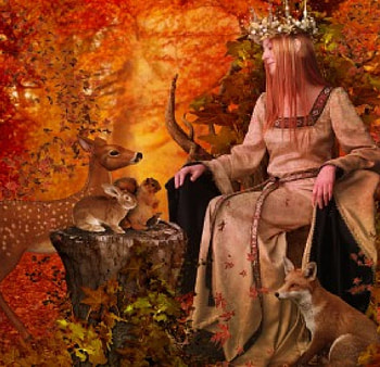 Mother Nature In Autumn, trees, Mother Nature, autumn, animals HD wallpaper
