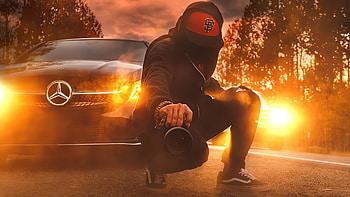 Strange World , mercedes-benz, mercedes, hoodie, alone, camera, artist, artwork, digital-art HD wallpaper