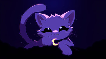 Poppy Playtime Chapter 3 CatNap - Cute Sleepy Cat with Crescent Moon, Video Game, Poppy Playtime, CatNap (Poppy Playtime) HD wallpaper