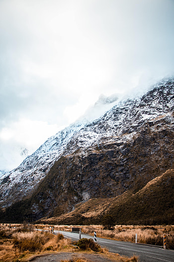 Nature, Snow, Rock, Road, Fog, Snow Covered, Snowbound, Slope HD phone wallpaper