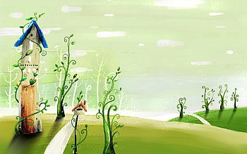 Grass, Patterns, Miscellanea, Miscellaneous, , Drawing, Small House, Lodge HD wallpaper