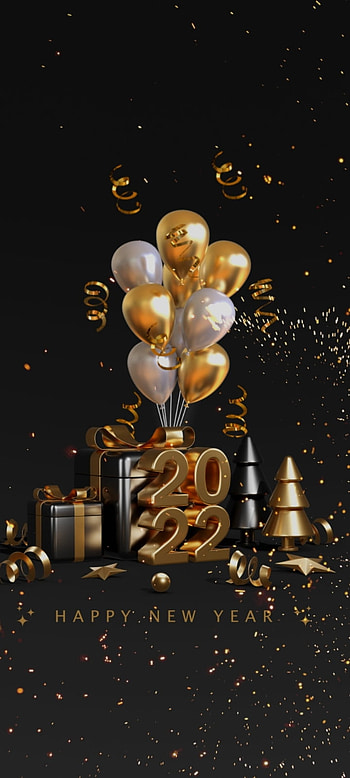 New year 2022, perfect, balloons, festival, positive HD phone wallpaper