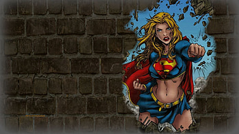 Supergirl Punches Wall, art, dc comics, , clip art, sexy girls, cartoons, fanart, fanpop, kara danvers, 1920x1080 only, background, supergirl, , deviantart HD wallpaper
