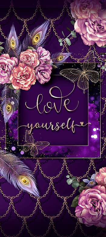 Love you Self 2, beautiful, magenta, flowers, pink, butterfly, Feather, valentine HD phone wallpaper