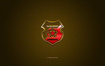 CS Herediano, Costa Rican football club, red logo, yellow carbon fiber background, Liga FPD, football, Eredia, Costa Rica, CS Herediano logo HD wallpaper