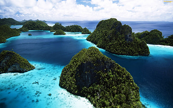 Island, blue, cool, nature HD wallpaper