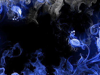 Blue Smoke, nature, flowers, abstract, fantasy HD wallpaper